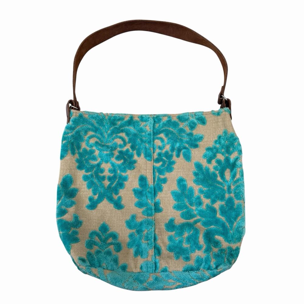 Midi Queen Tapestry Shoulder Bag w/ Leather Handle - Picture 4 of 7